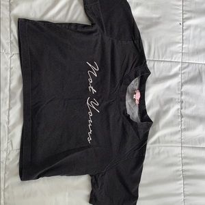 Black “not yours” top